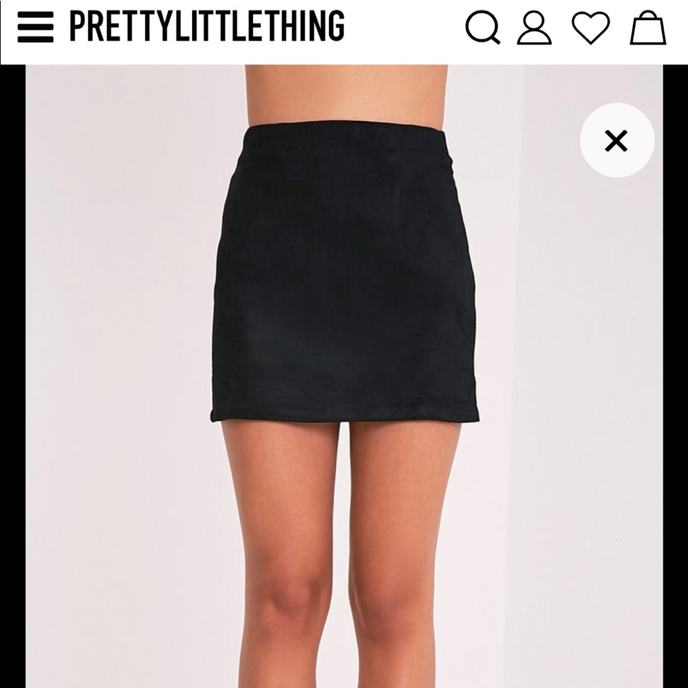 Lauree Black Faux Suede Mini Skirt